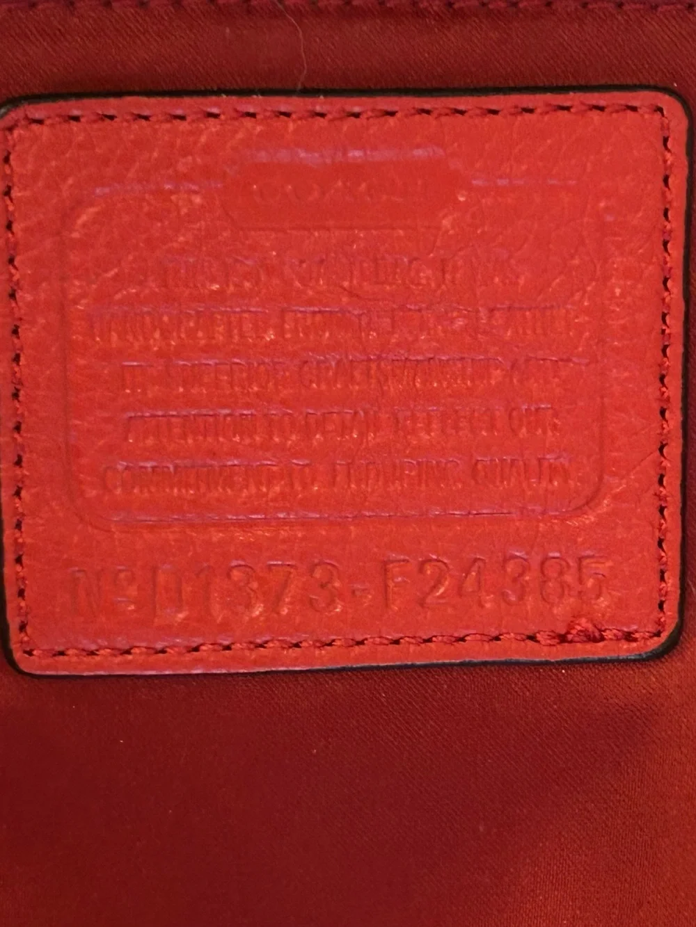 Coach Red Pebbled Leather Turnlock Drawstring Backpack Top Handle F24385